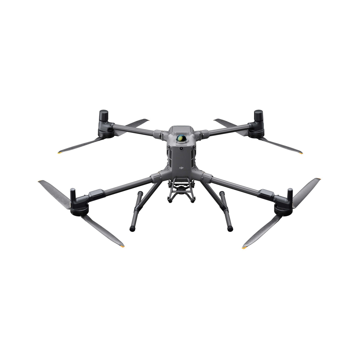 DJI Matrice 400 enterprise drone top-down front view on white background