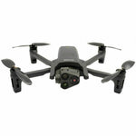 Black drone with camera on a white background