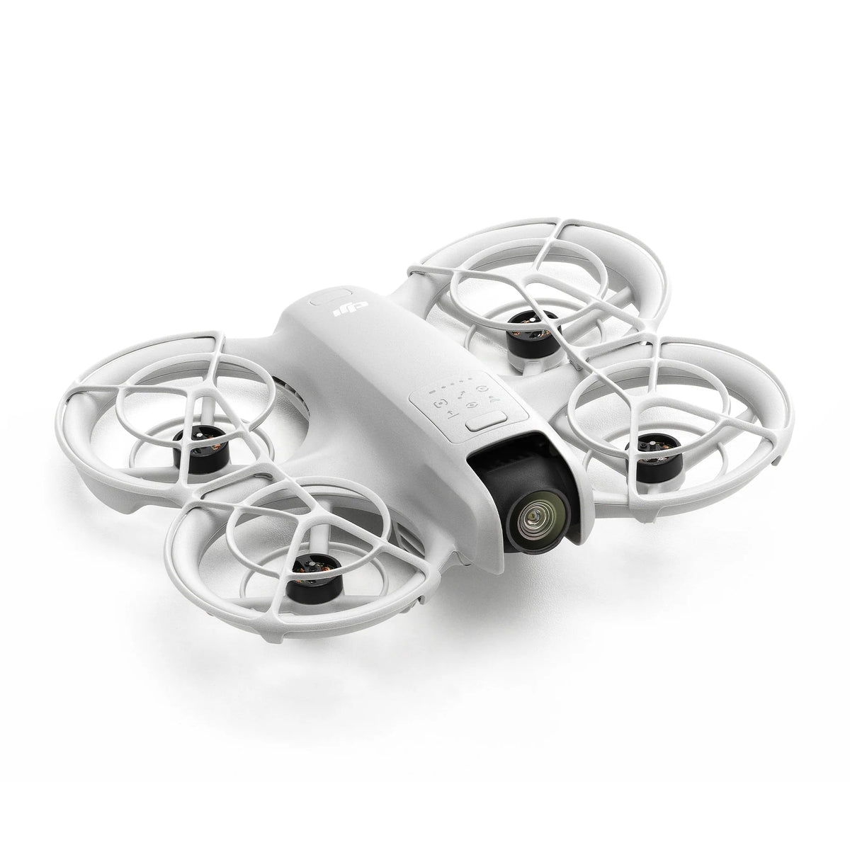 A DJI Neo drone shown at 45-degree front right view on a white background