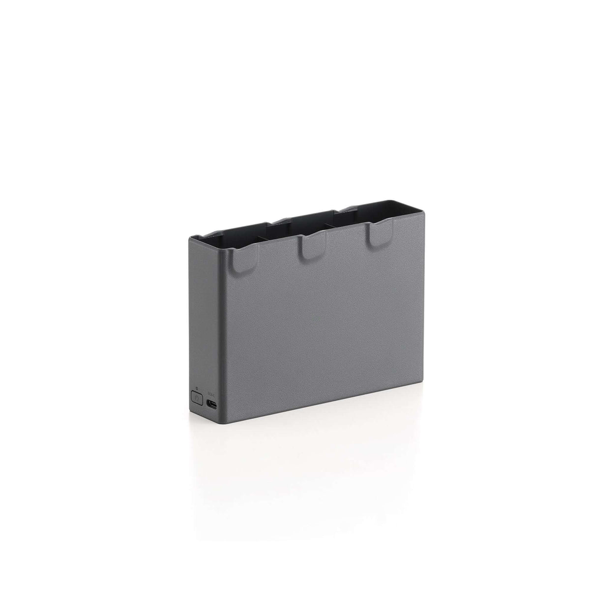 DJI battery charging hub 45-degree rear left view on white background