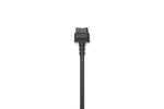Power charging cable black head end on a white background