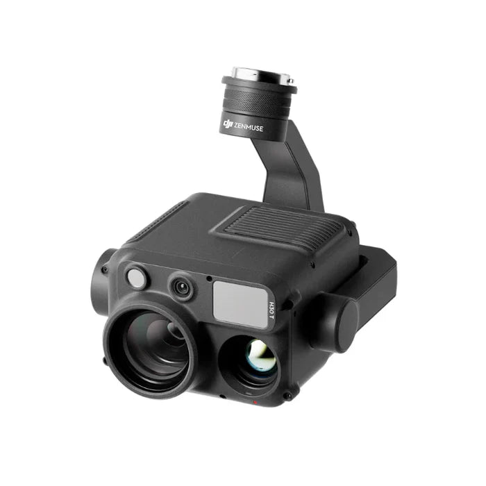 DJI H30T camera sensor payload 45-degree front top down left view on white background