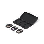 DJI Air 3S ND filter set with open black case shown at 45-degree front left view on a white background