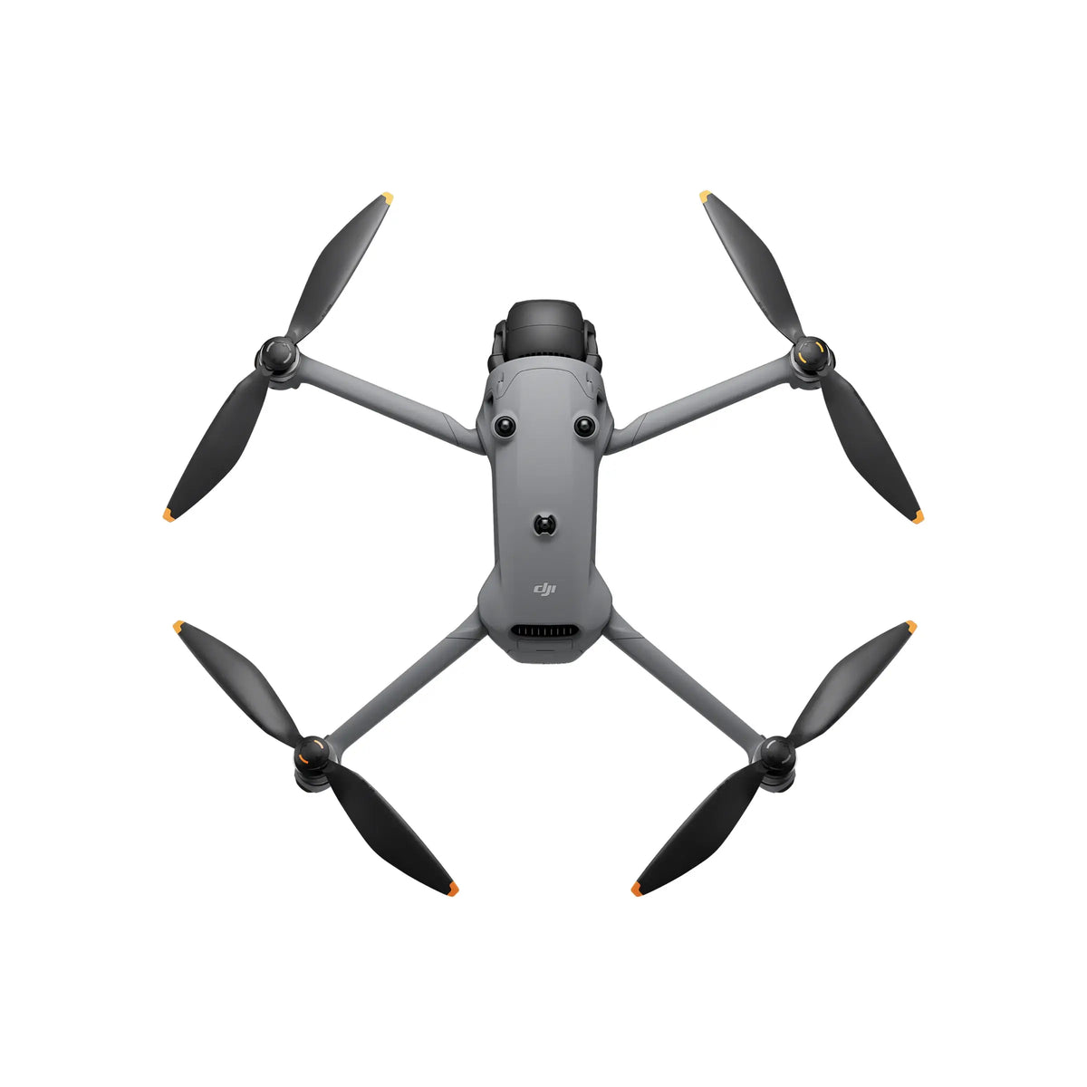 DJI Mavic 4 Pro top-down birds-eye view product shot on white background