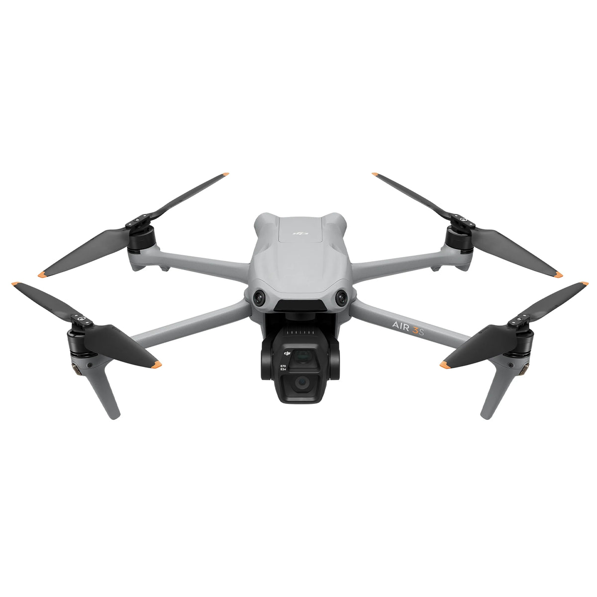 DJI Air 3S drone front angle product shot on white background