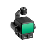 DJI Zenmuse L2 sensor with green screen at top-down product shot on a white background