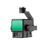DJI Zenmuse L2 sensor with green screen at 45 degree front left-side angle product shot on a white background