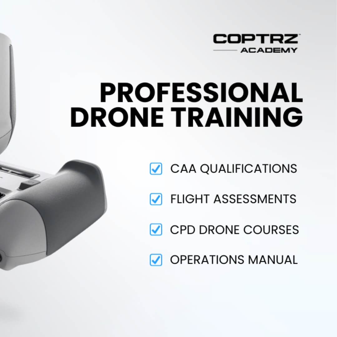 Advertisement for Coptrz Academy professional drone training