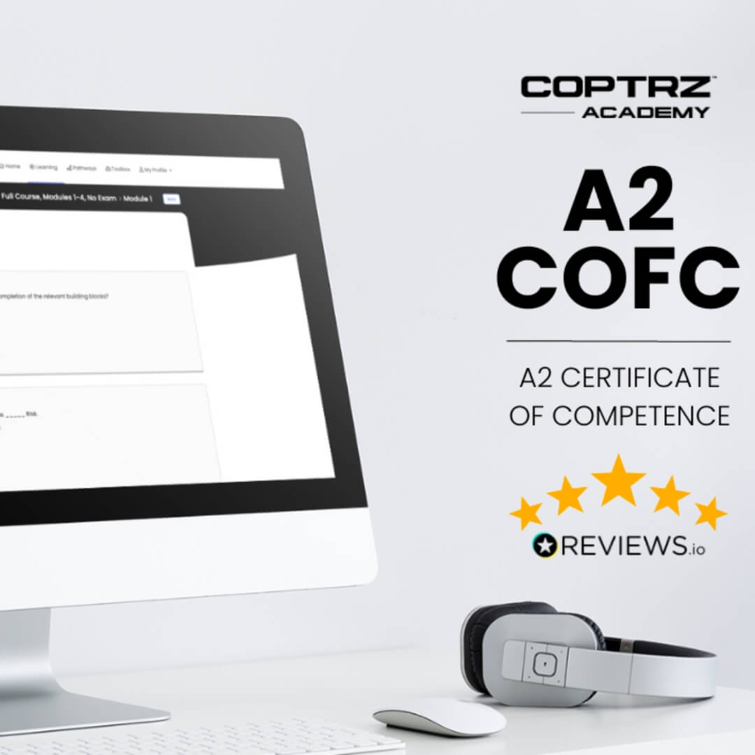 Computer monitor showing training portal, with A2 text displayed above 5-star reviews