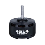 A black brushless motor with the model number 4214 and 380KV indicated on it against a white background