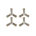 Four beige propellers on a white background