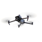 Black drone with camera on a white background