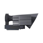 Grey speaker and searchlight from side view on a white background