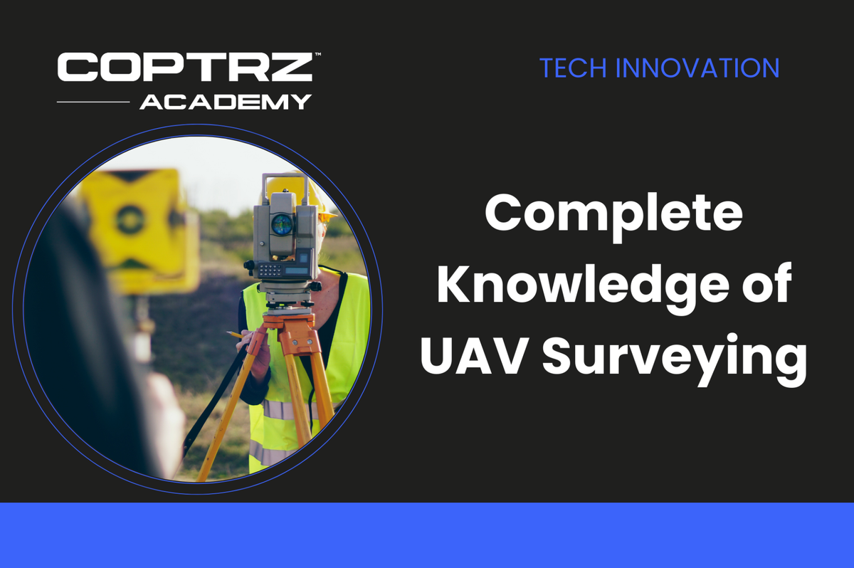 Coptrz Academy banner for online course about gaining complete knowledge of UAV surveying