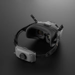 DJI Goggles N3 45-degree back view product shot on dark background