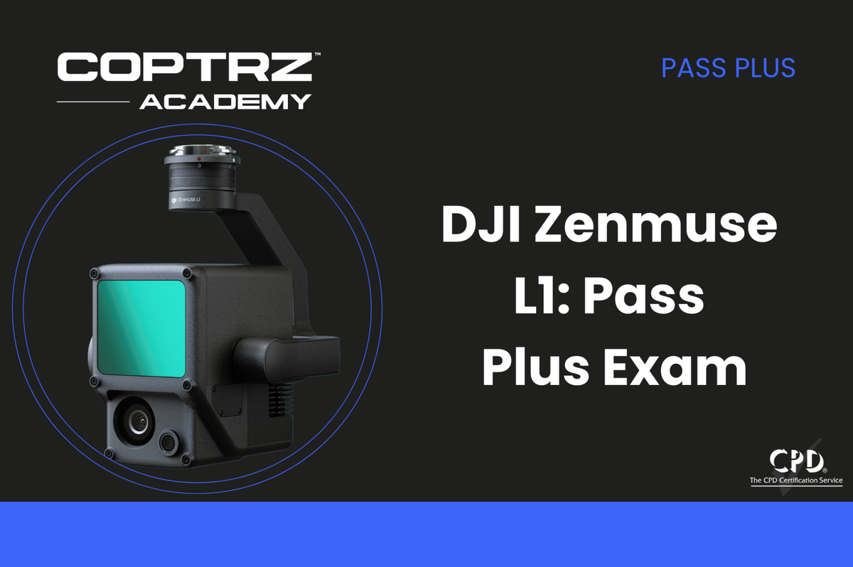 Coptrz Academy banner for DJI Zenmuse L1 Pass Plus Exam