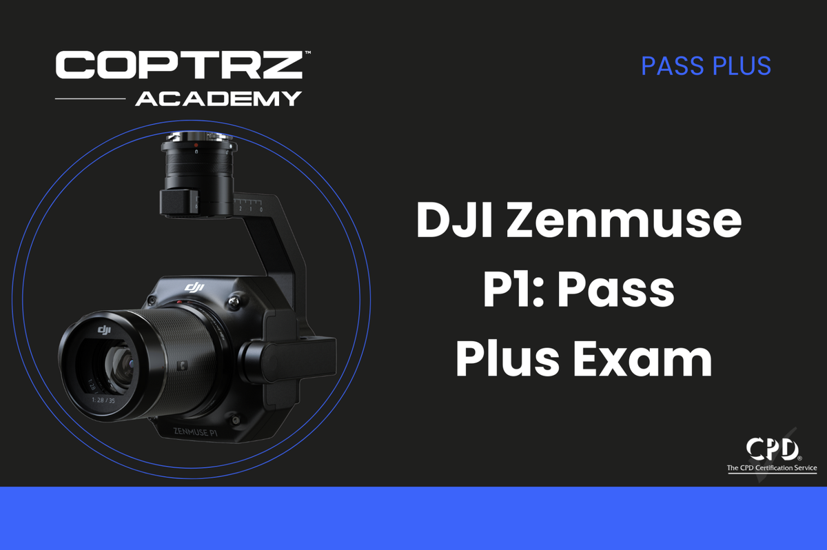 Coptrz Academy banner for DJI Zenmuse P1 Pass Plus Exam