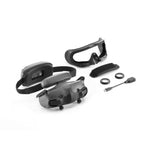 DJI fpv goggles 3 with included accessories on a white background