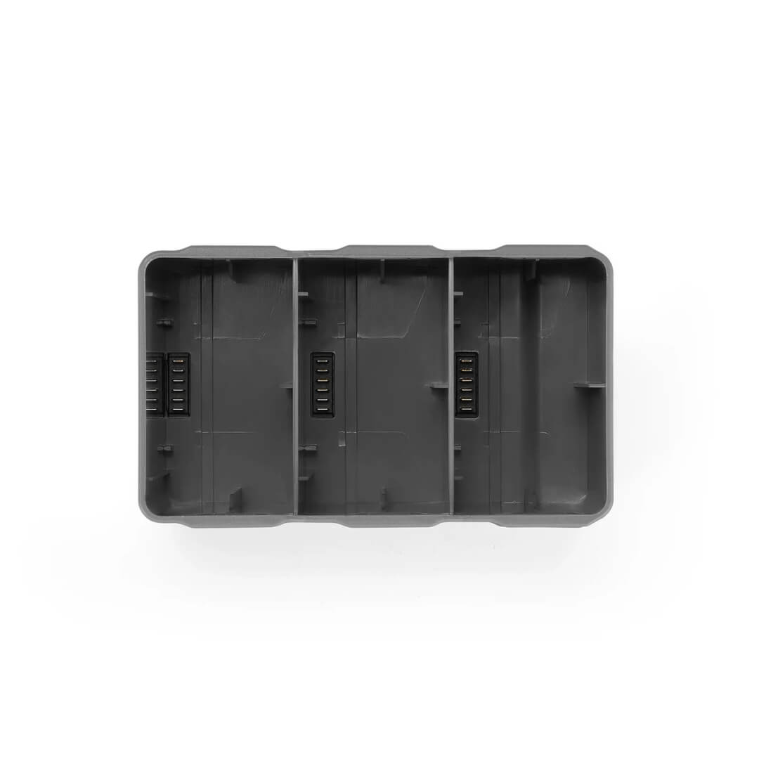 Grey battery charging hub on a white background
