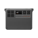 Grey portable Power 2000 station with multiple outlets shown at front view on a white background