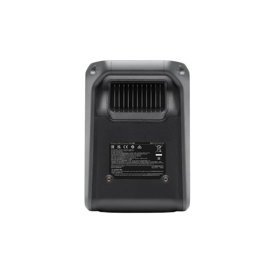 Grey portable Power 2000 station shown at side view on a white background