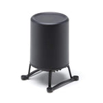 A black cylindrical radar device mounted on a small stand shown at 45-degree front left view on a white background