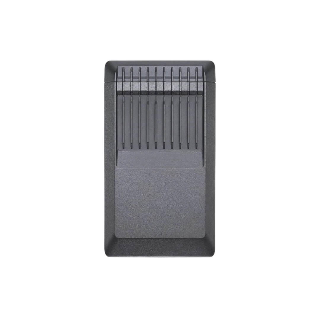 Black battery on a white background