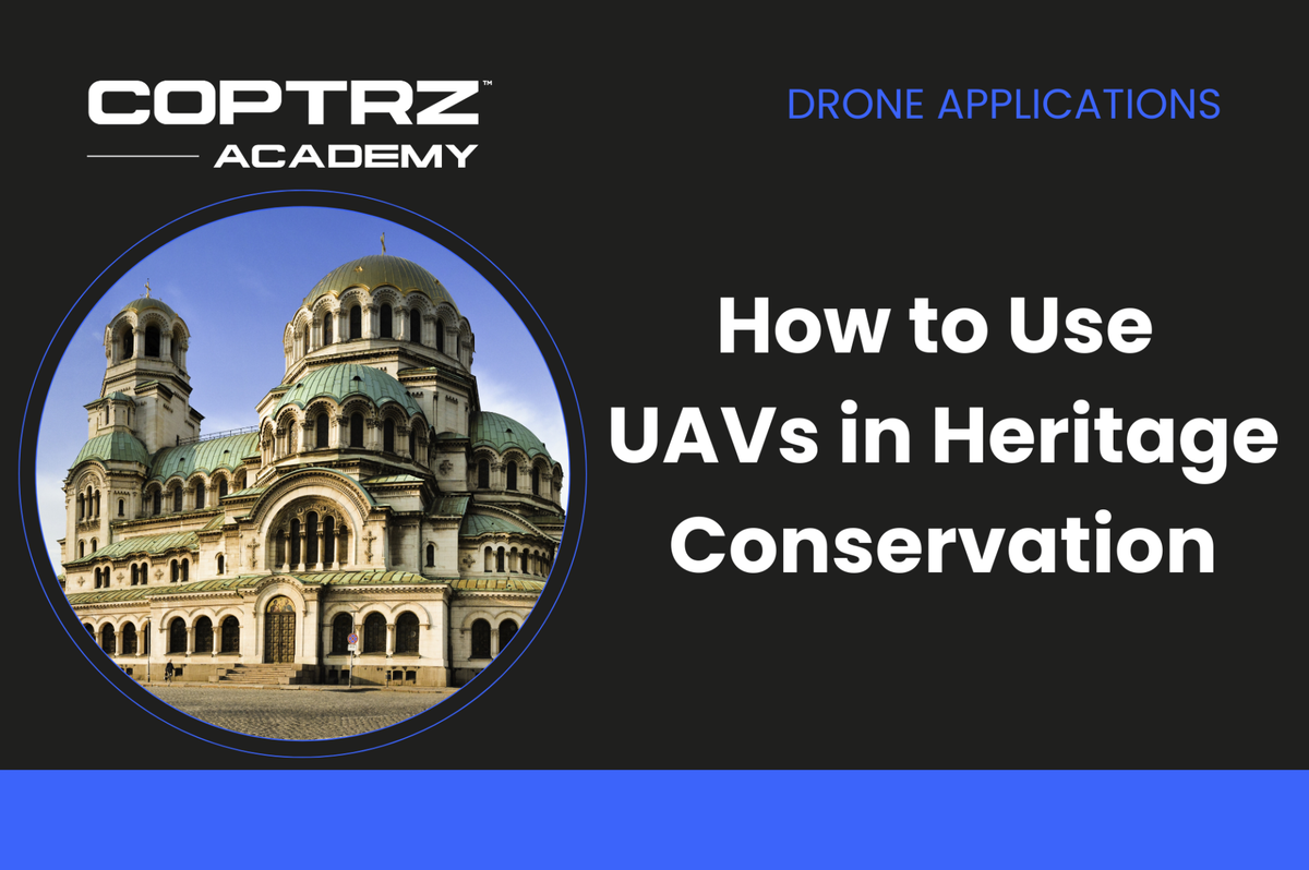 Coptrz Academy banner for online course about learning how to use UAVs in heritage conservation