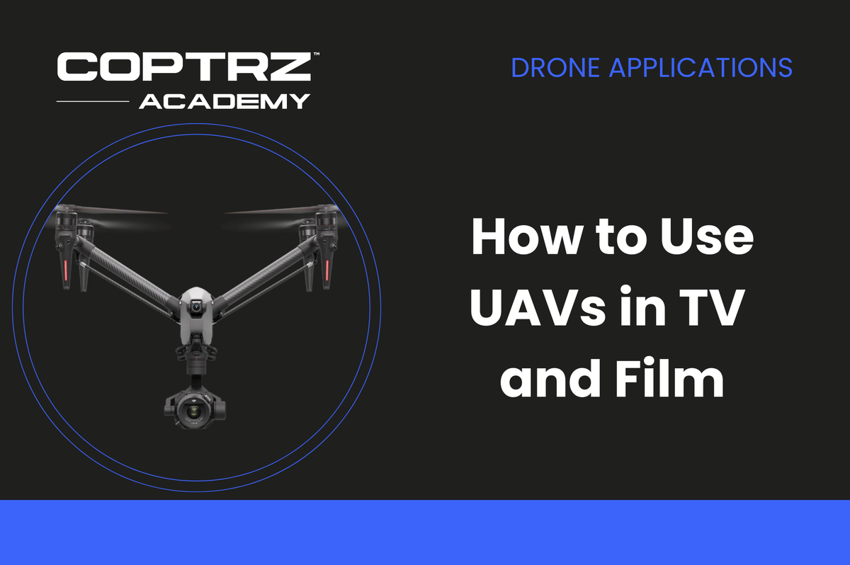 Coptrz Academy banner for online course about learning how to use UAVs in TV and Film