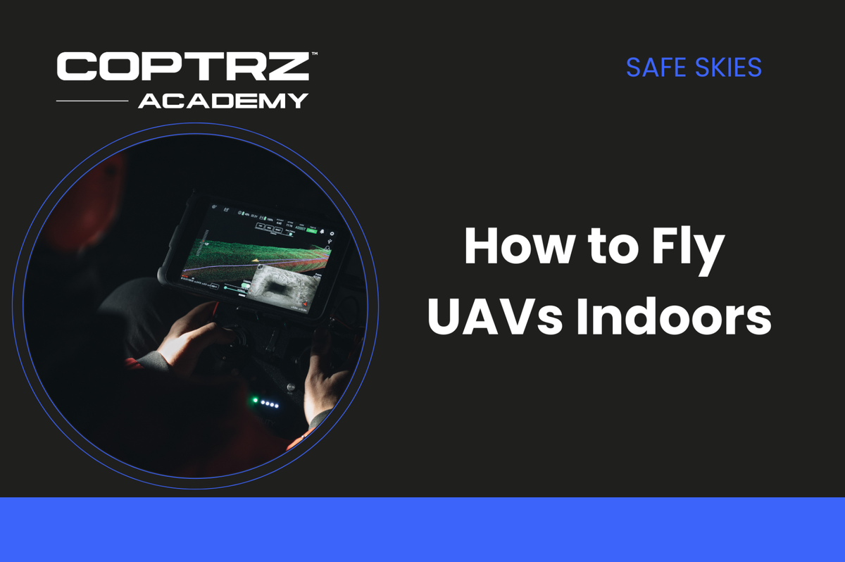 Coptrz Academy banner for online course about learning how to fly drones indoors