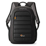 Black backpack with Lowepro logo on a white background