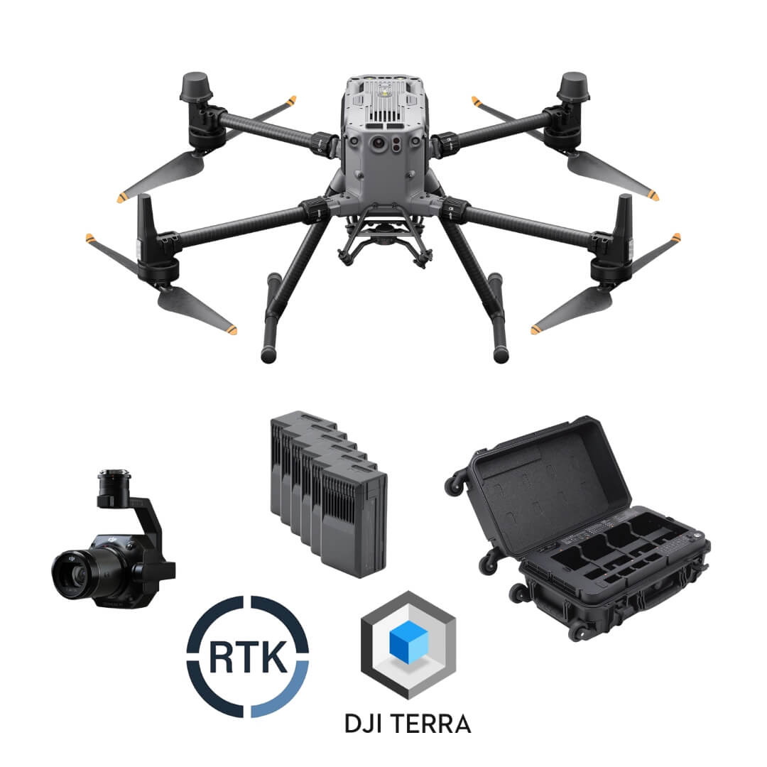 DJI Matrice 350 RTK enterprise P1 surveying combo with batteries, P1 payload, battery station, RTK license and Terra software