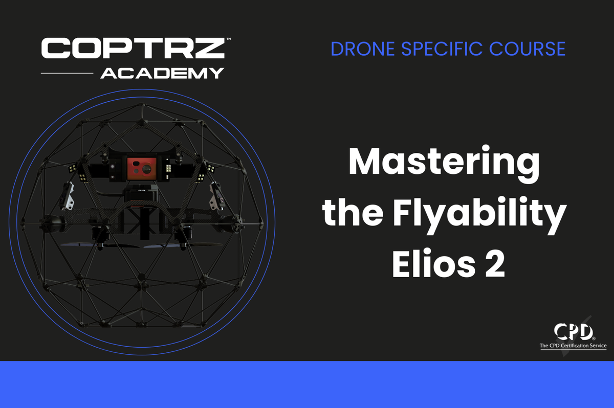 Coptrz Academy banner for online course about learning how to master the Flyability Elios 2