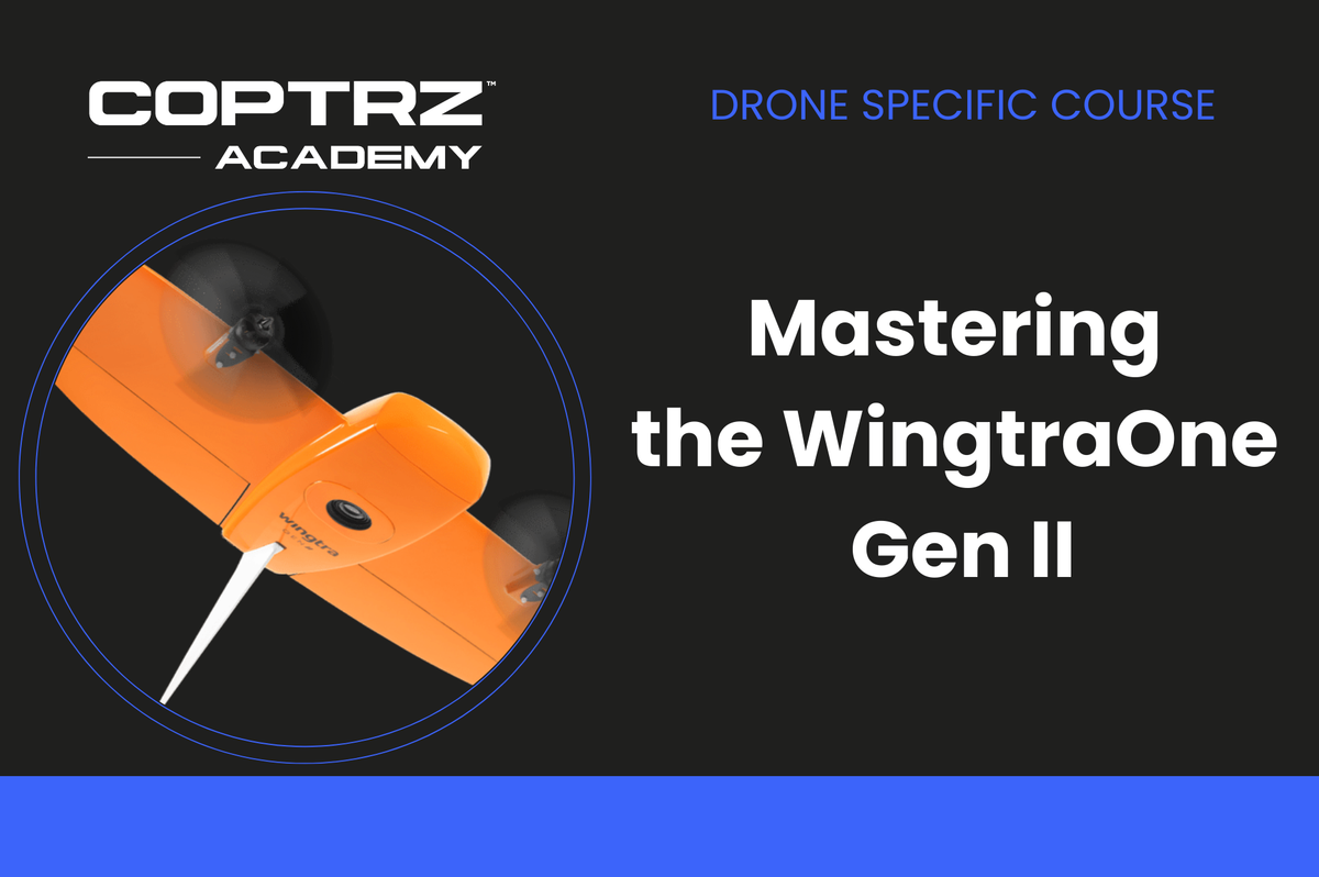 Coptrz Academy banner for online course about learning how to master the WingtraOne Gen II