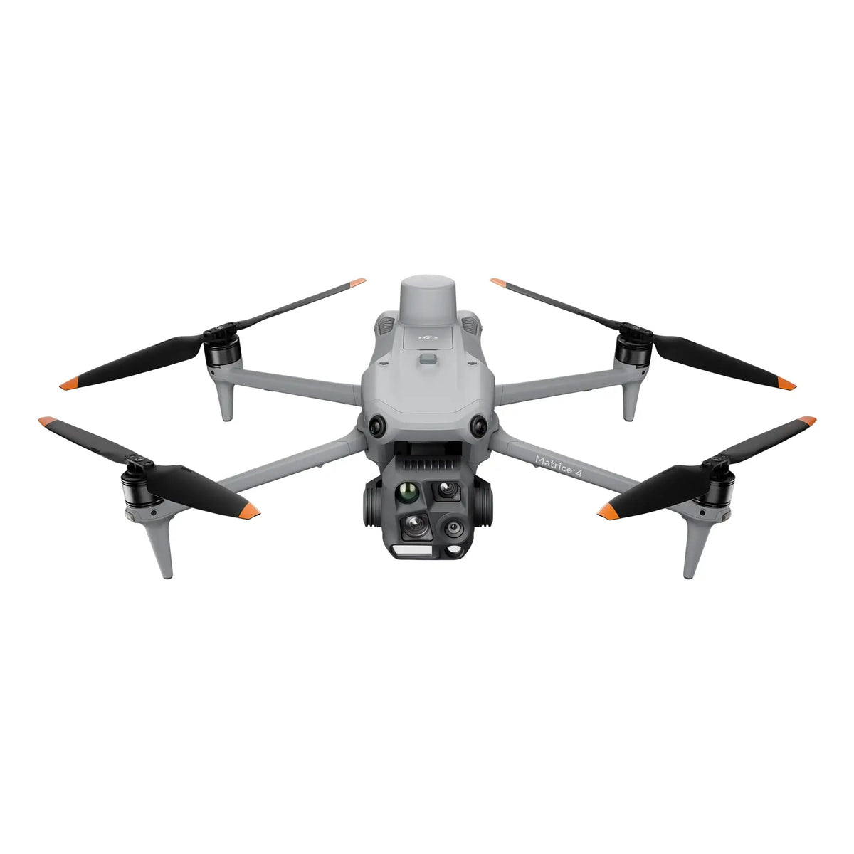 DJI Matrice 4T thermal grey drone unfolded shown at front view on a white background