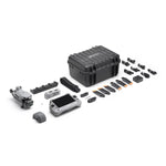 DJI Matrice 4T thermal grey drone with remote control, battery, charger, propellers, cable and hard case on a white background