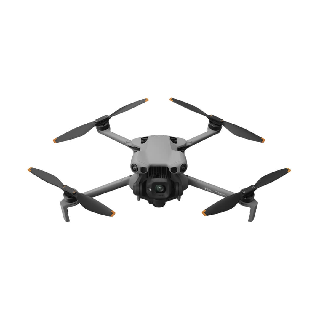 Mini 5 Pro unfolded drone on front view angle on a white background