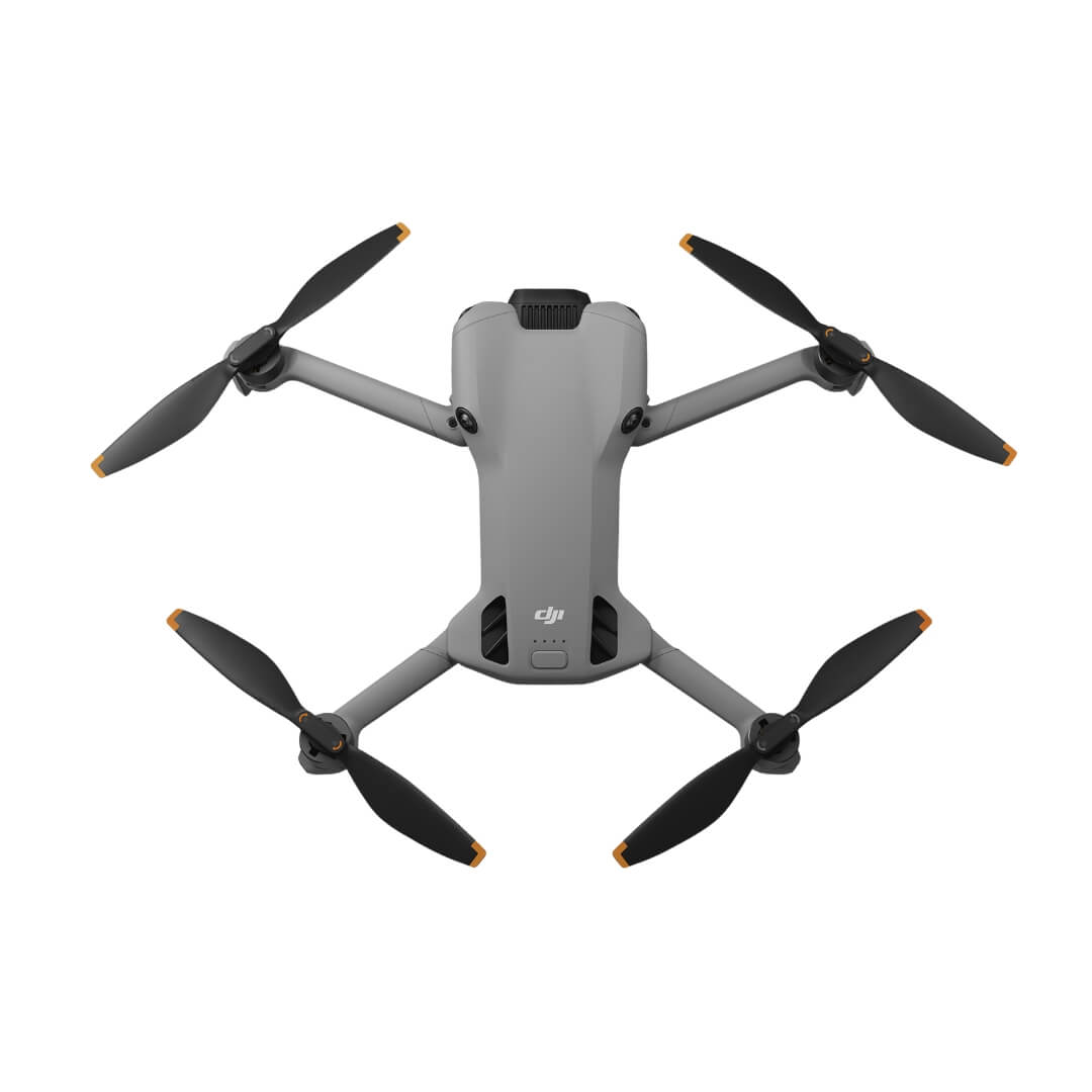 Mini 5 Pro drone on birds-eye view angle on a white background