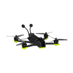 Black drone with green accent on a white background