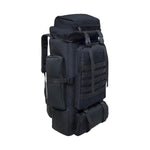 Black tactical backpack on a white background