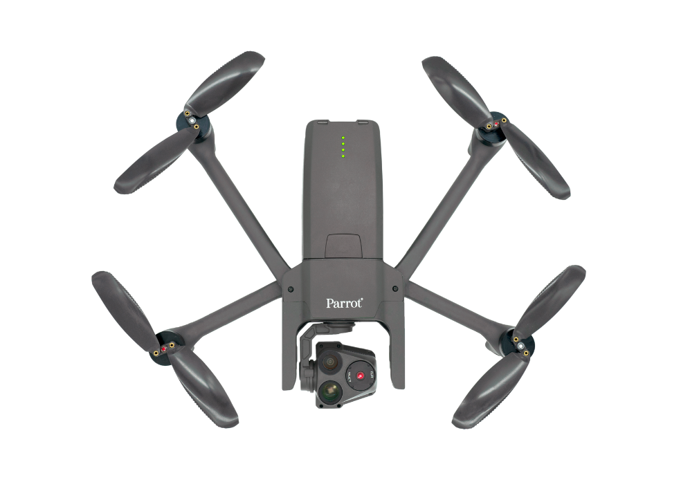 Parrot ANAFI USA drone birds-eye view product shot