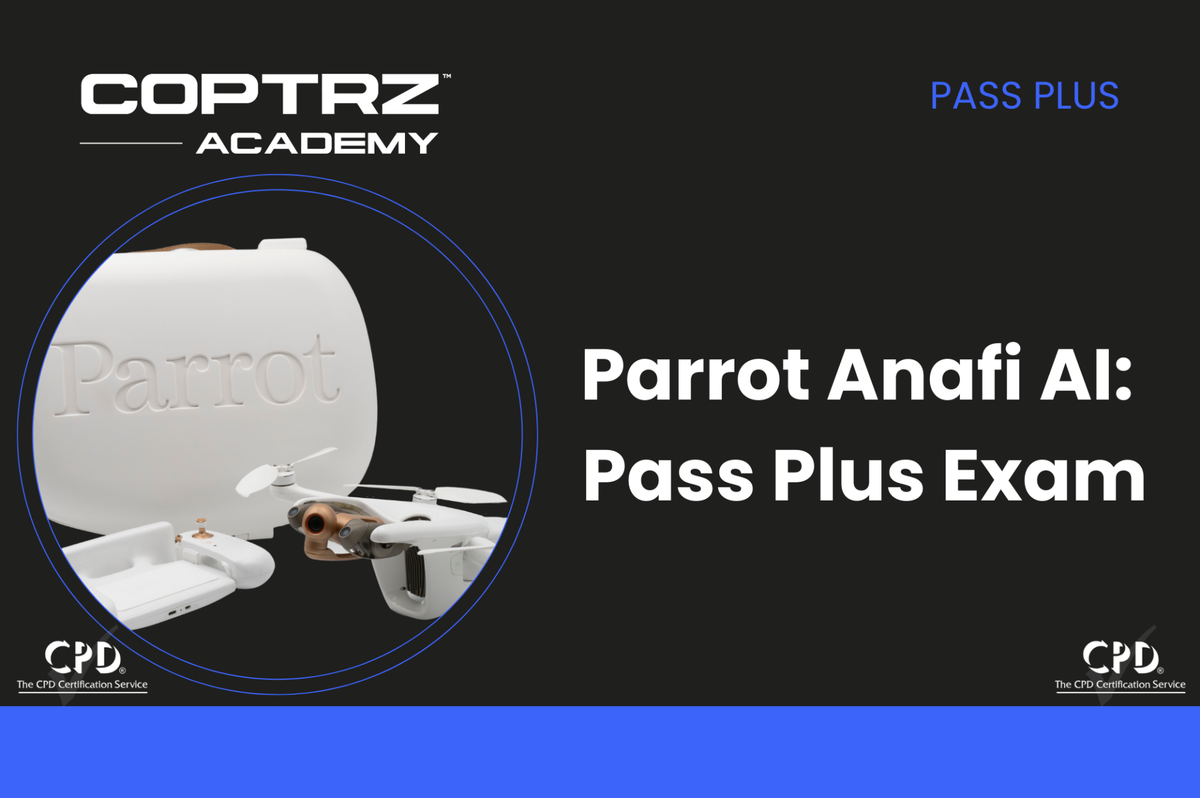 Coptrz Academy banner for Parrot Anafi AI Pass Plus Exam