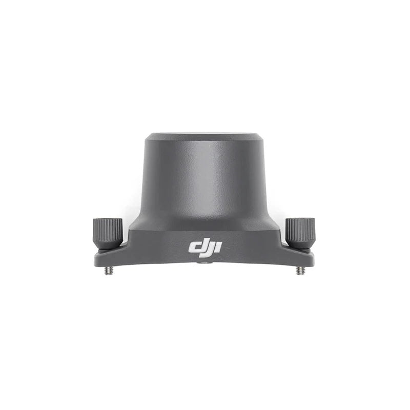 Black DJI RTK module shown at front view on a white background