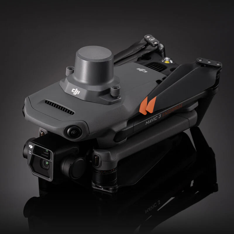 DJI Mavic 3 Enterprise drone with RTK module on a dark background