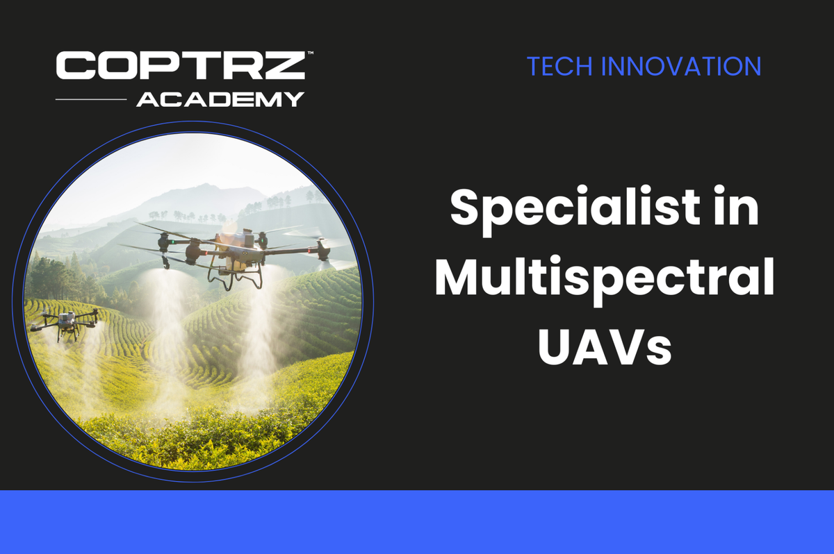Coptrz Academy banner for online course about learning how to become a specialist in multispectral UAVs