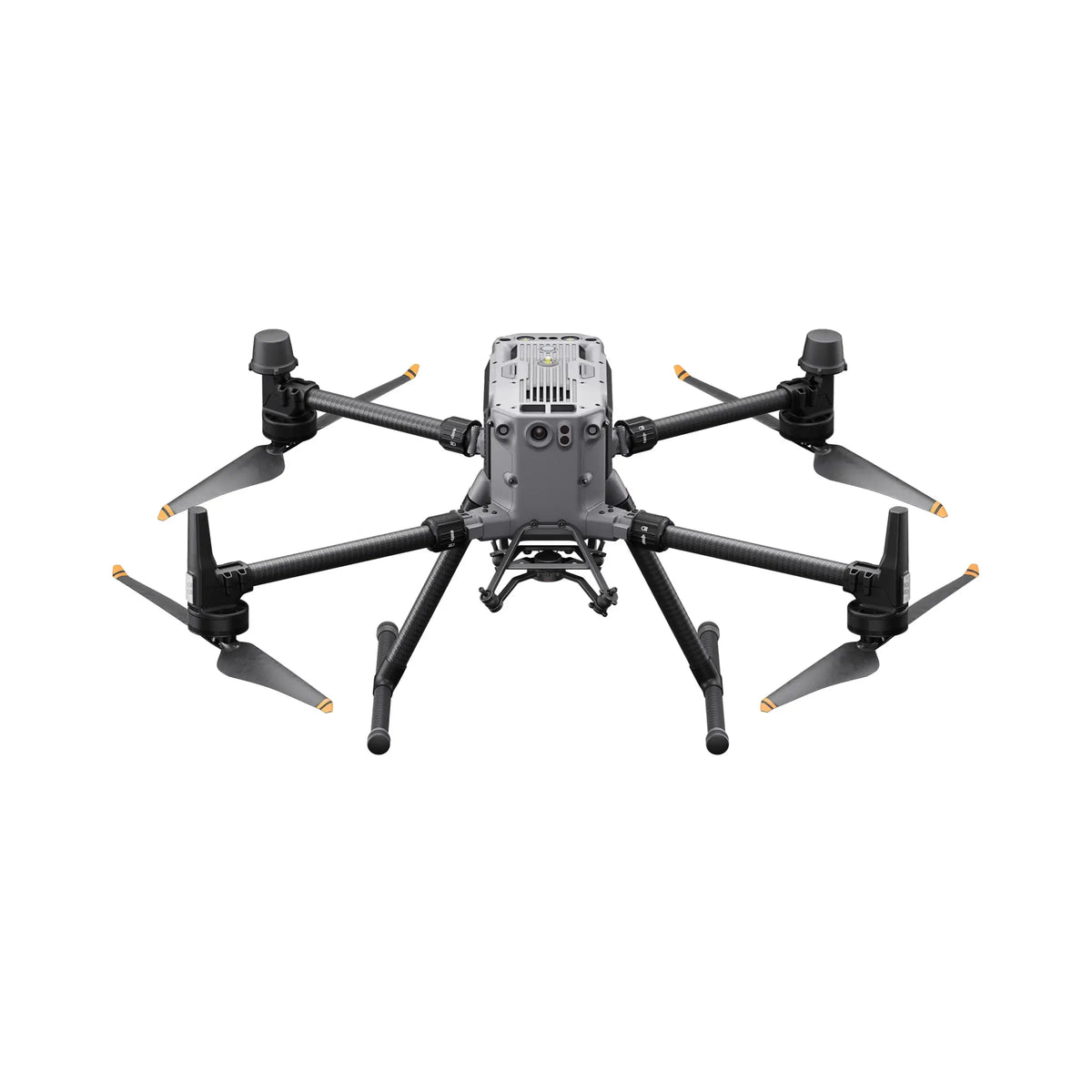 Large enterprise drone top-down front view on a white background
