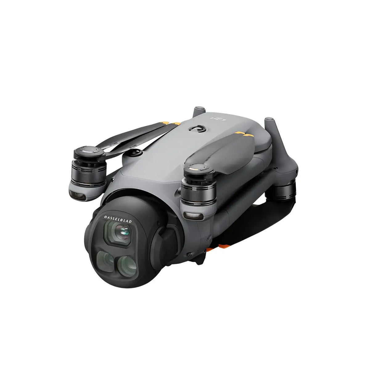 DJI Mavic 4 Pro folded drone 45-degree front left view on white background