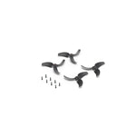Four black propellers with screws shown at 45-degree front left view on a white background