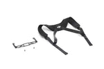 Black DJI RC Plus 2 shoulder harness and mounting plate shown at a 45-degree front right view on a white background