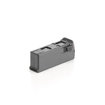 Bottom 45 degree right-side angle of Avata 2 intelligent flight battery laying flat on a white background